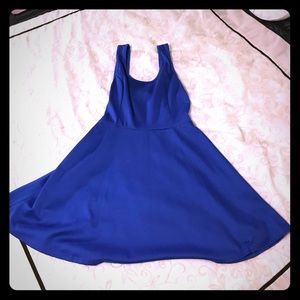 Blue Sleeveless Flare/ A line Dress